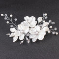 Flower Bride Wedding Hair Clips Silver Opal Side Comb Bridal Hair Piece Pins Leaf Headpiece Hair Accessories