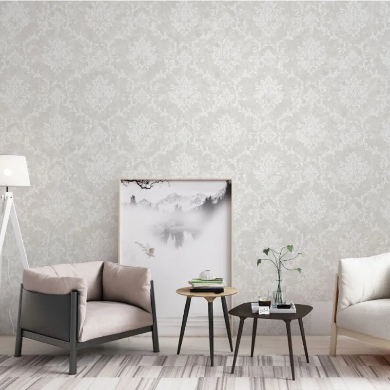 Size 53CM *9.2 Meter Rustic Modern Living Room 3D Floral Waterproof Fireproof Non-Woven Wallpaper Warm Bedroom Household Use