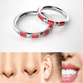 Stainless Steel 18k Gold Plated Zircon Charm Bead Embedded Nose Ear Ring Gauges 1.2mm Hoop Bone Designs for Sensitive Skin Women