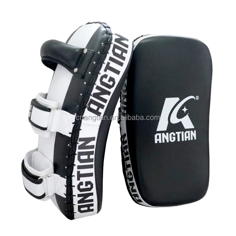 Cheap Price Professional Boxing Training Thai Pads Curved Leather Kick Pads