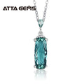 925 Sterling Silver Rectangle Cushion Cut Solitaire Crystal Pendant for Women Color Change Diaspore 925 Fine Jewelry