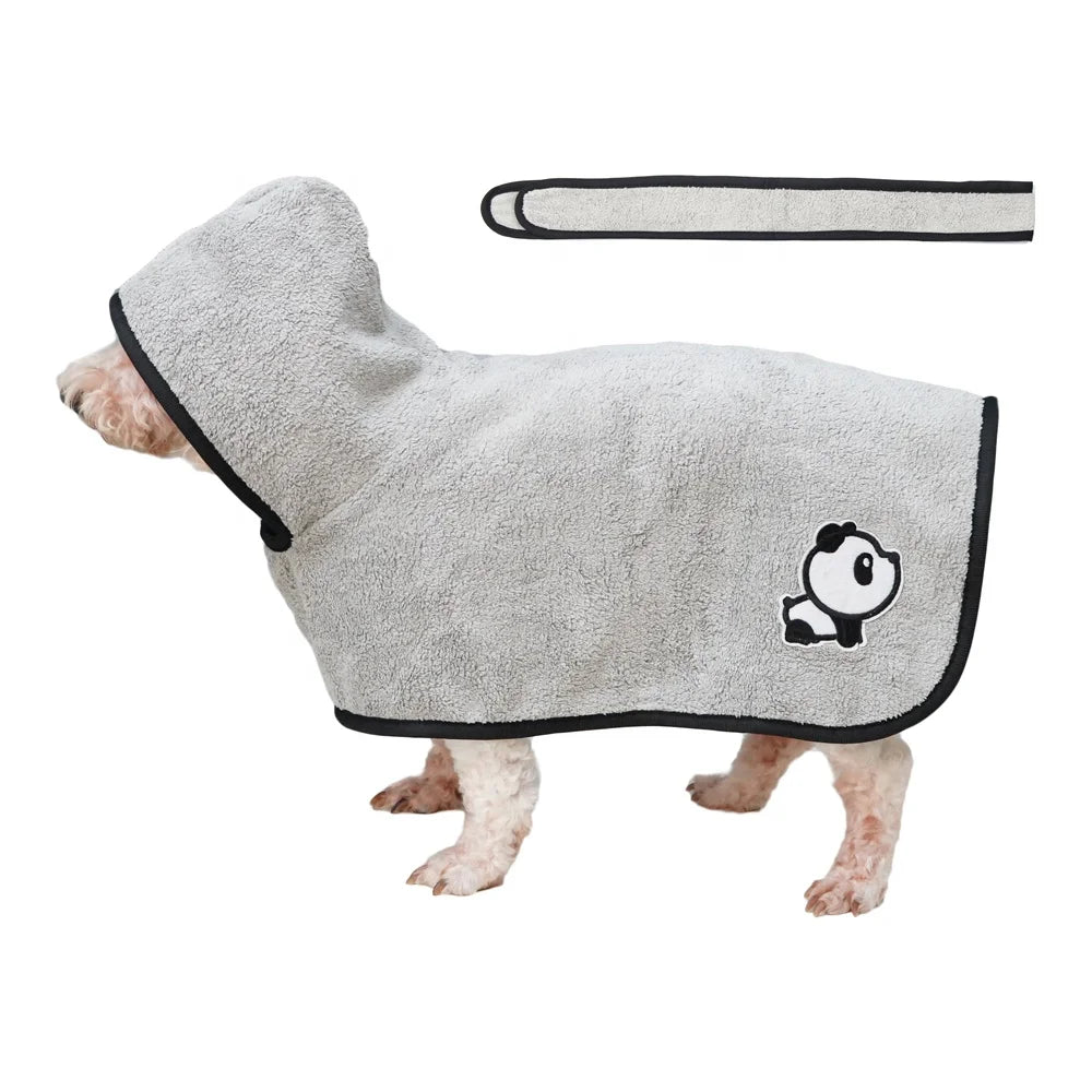 Quick Drying Warm Pet Bathrobe Coral Fleece Water Absorbing Dog Clothes Teddy Corgi Large Dog Pajamas Winter Summer Spring