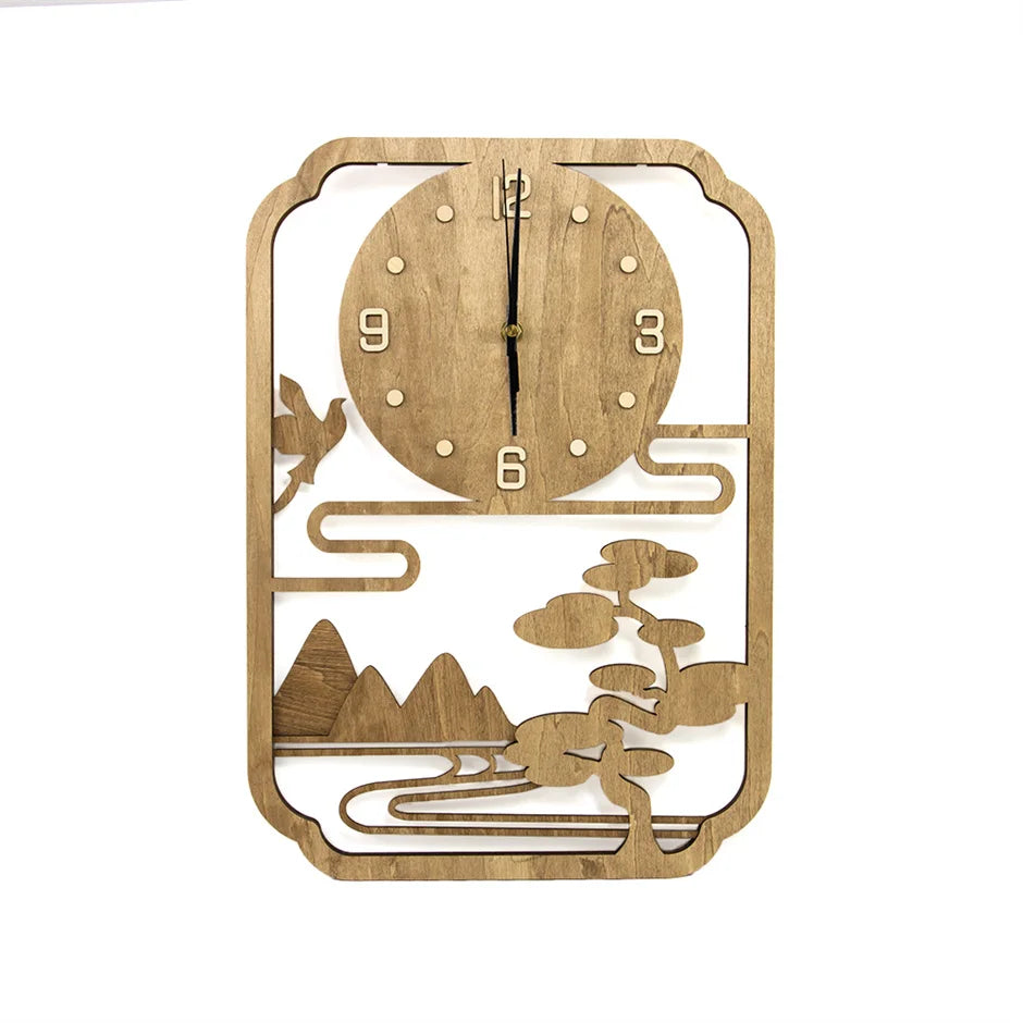 24 Inch Wall Clock Modern Wooden  Wall Clock Home Decoration