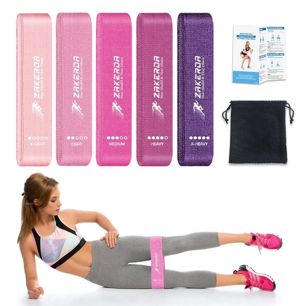 Fabric Resistance Bands Custom logo Hip Leg Booty Elastic Fitness Bands Set Gym Workout Yoga Exercise Bands for Women