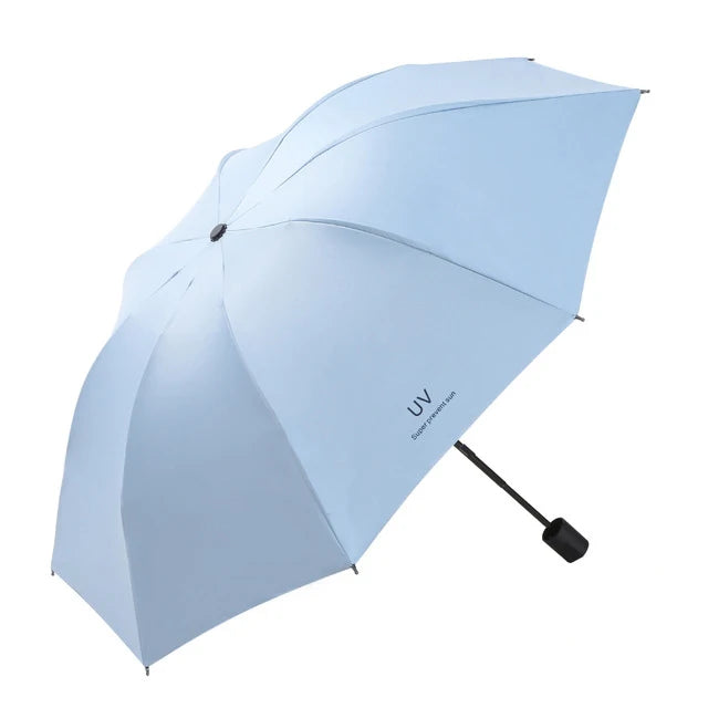 Unisex Portable 3-Fold Auto Open and Close Sun Rain Umbrella with UV Black Coating Modern Design for Travel MegaBDM