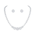 Weiman Halo Round Cut Cubic Zirconia Crystal Bridal Jewelry Set Rhodium Silver & Yellow Gold Colors for Wedding & Party
