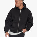 Men's Zip-Up Hoodie Custom Printed Logo 100% Cotton Oversized Fit Heavyweight Streetwear Autumn Pullover