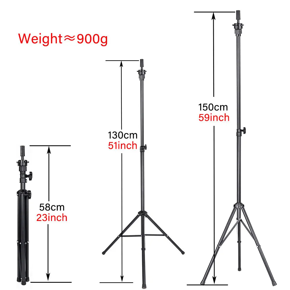 Leeons Adjustable Tripod Stand Holder Mannequin Head Tripod Hairdressing Training Head Holder Wig Stands Tool