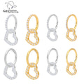 ASTM F136 Titanium Round Heart Pierce Segment Hoop Earrings 5A Paved Tragus Lip Nose Ring Fashion Piercing Body Jewelry