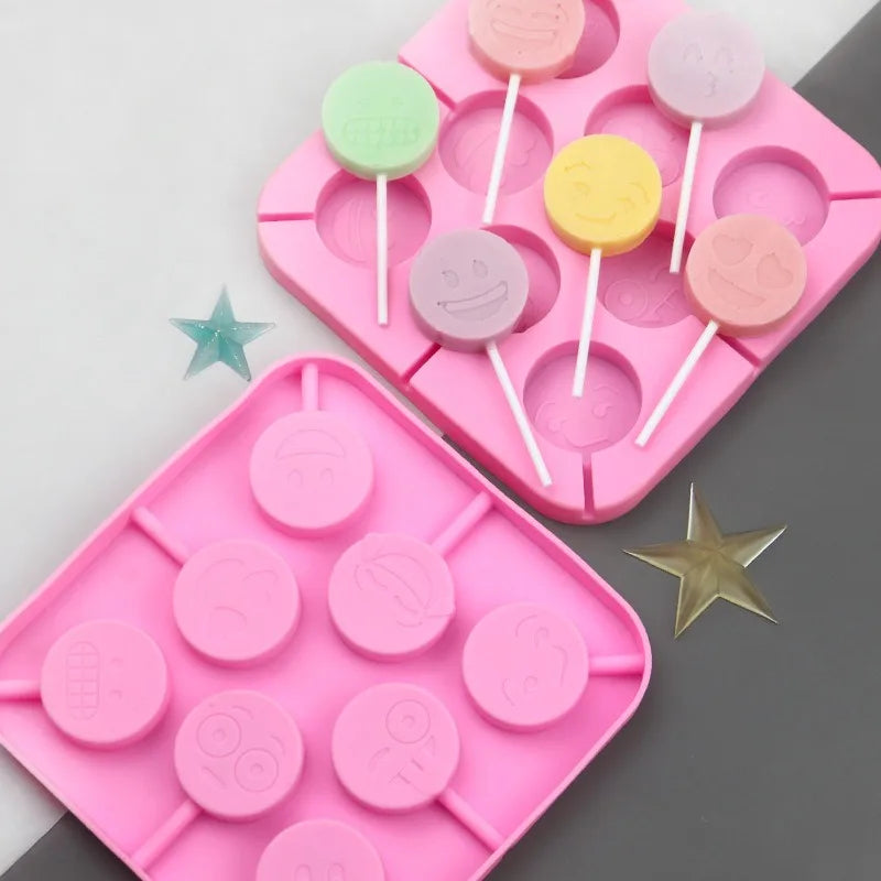 Hot Selling 8 Lollipop Silicone Molds Funny and Cute DIY Silicone Molds Wholesale Without Sticks