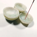 HZ Crystal Bowl Hand Carvings Mini Size Natural Xiuyan Jade Incense Holder Healing Crystals