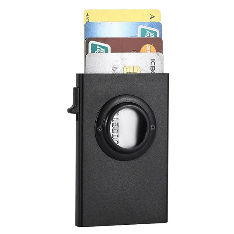 Portable Slim Anti-Theft RFID Card and Note Holder Custom Business Wallet with Pop-up Design Mini Size Metal Lining