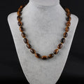 New Style Cheap Round Barrel Tube Beads Necklaces Jewelry Gemstone Necklace with Alloy Findings Length 45CM / 17.5"