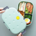 Fashionable Cute Biscuit PP Food Grade Plastic Divided Tiffin Leakproof Adult Kids School Lunch Bento Box for Outdoor Indoor Use
