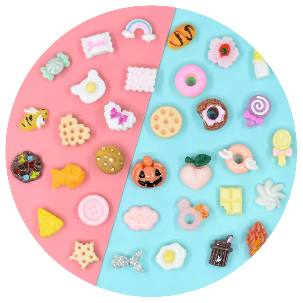 5g/bag New Arrival DIY Resin Cartoon Children's Naiveness 3d Food Nail Charms Magic Color Resin Candy Nail Accessories