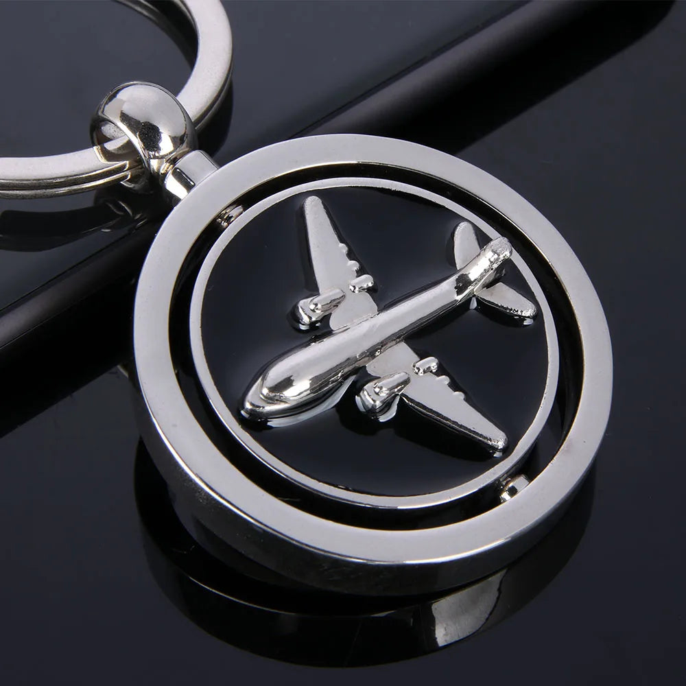 Wholesale Keyring Hinge Souvenir Stamped Enamel Epoxy Engraving Sublimation Aircraft Airplane Custom Metal Keychains