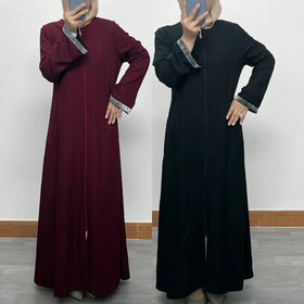 Wholesale Abaya Women Muslim Ladies Ethnic Clothing Closed Black Muslim Dress 2024 Dubai Is Black Abaya