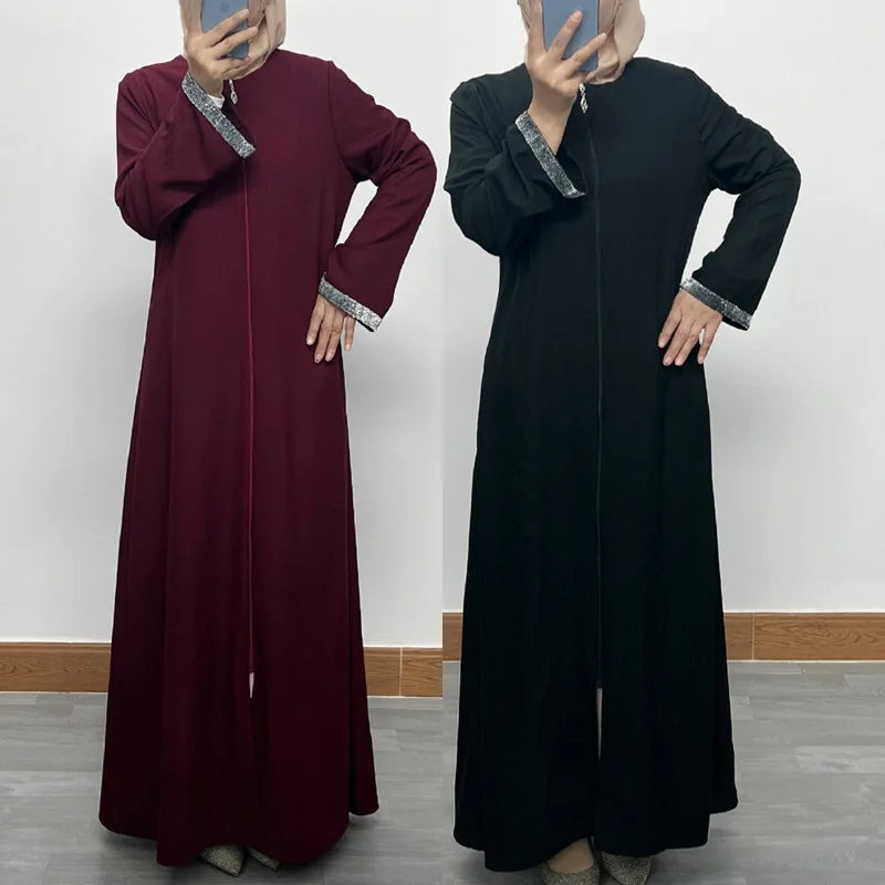 Wholesale Abaya Women Muslim Ladies Ethnic Clothing Closed Black Muslim Dress 2024 Dubai Is Black Abaya