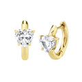 Wholesale Jewelry bright Sweet Heart Cut CZ Gold Huggie Hoop Earring for Women Girls