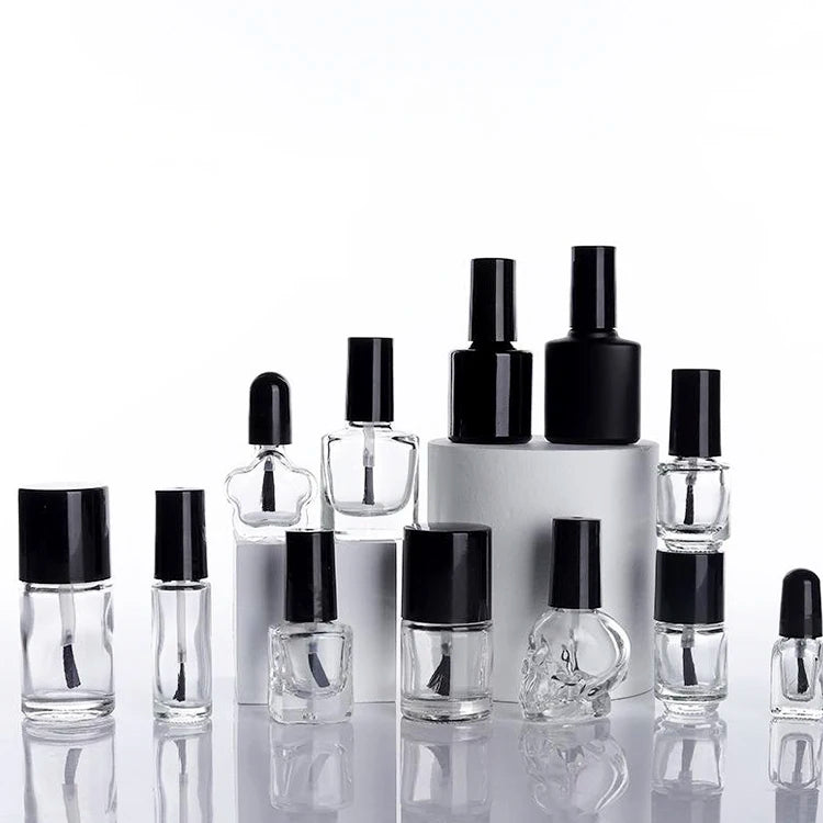 5ml Nail Polish Bottle with Brush Touch up Bottle Glue square Round Glass Bottle