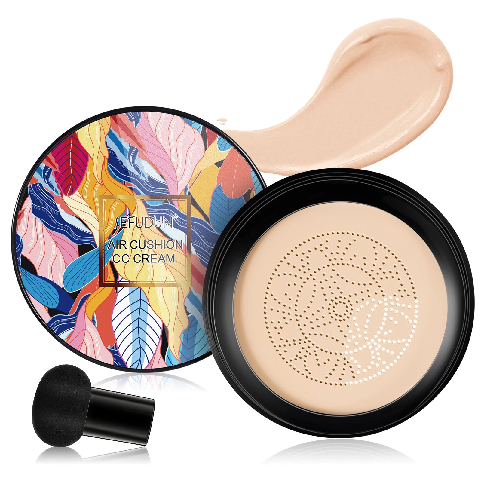 SEFUDUN Private Label Mushroom Moisturizing Longlasting Waterproof Concealer Make up Air Cushion CC/BB Cream Foundation