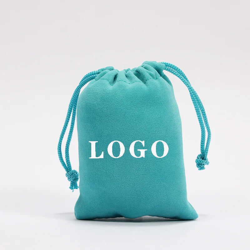 Custom Black Gift Drawstring Jewelry Velvet Pouch Bags With Logo Jewellery Pouch Bag