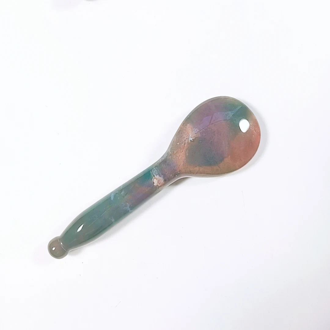 Huiying Custom spoon face gua sha tool Indian Agate face guasha scraping for face beauty