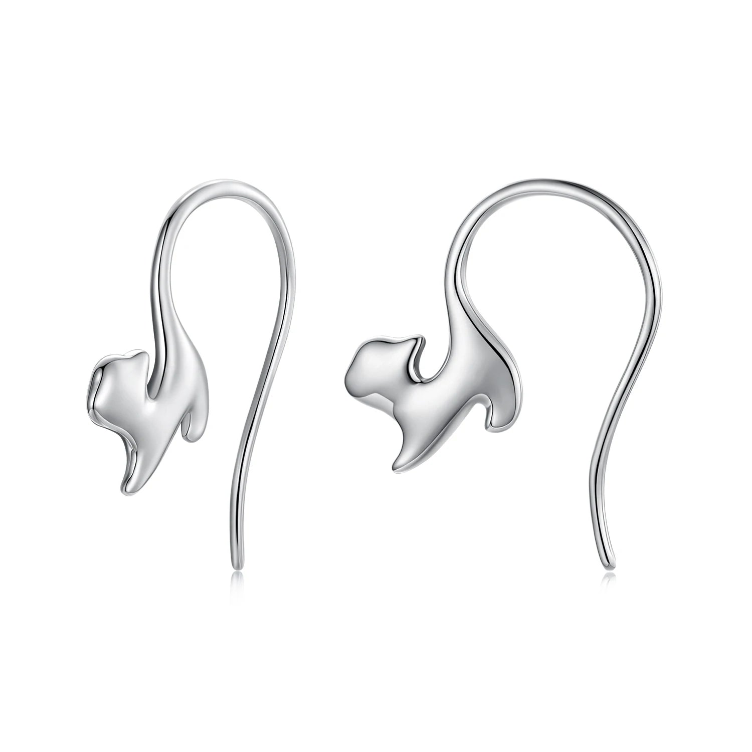 925 Sterling Silver Cute Cat Stud Earrings Lovely Pet Animals Ear Hooks for Women & Girls Party Fine Jewelry SCE1868