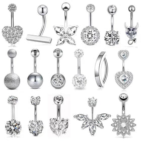 Steel Piercing Jewelry With Diamond Zircon Popular Piercing Jewelry Belly Piercing