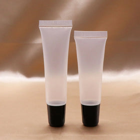 Squeeze Lipgloss Tube Plastic Squeeze Tubes Black Squeeze Lip Balm Bottle with Customized Label