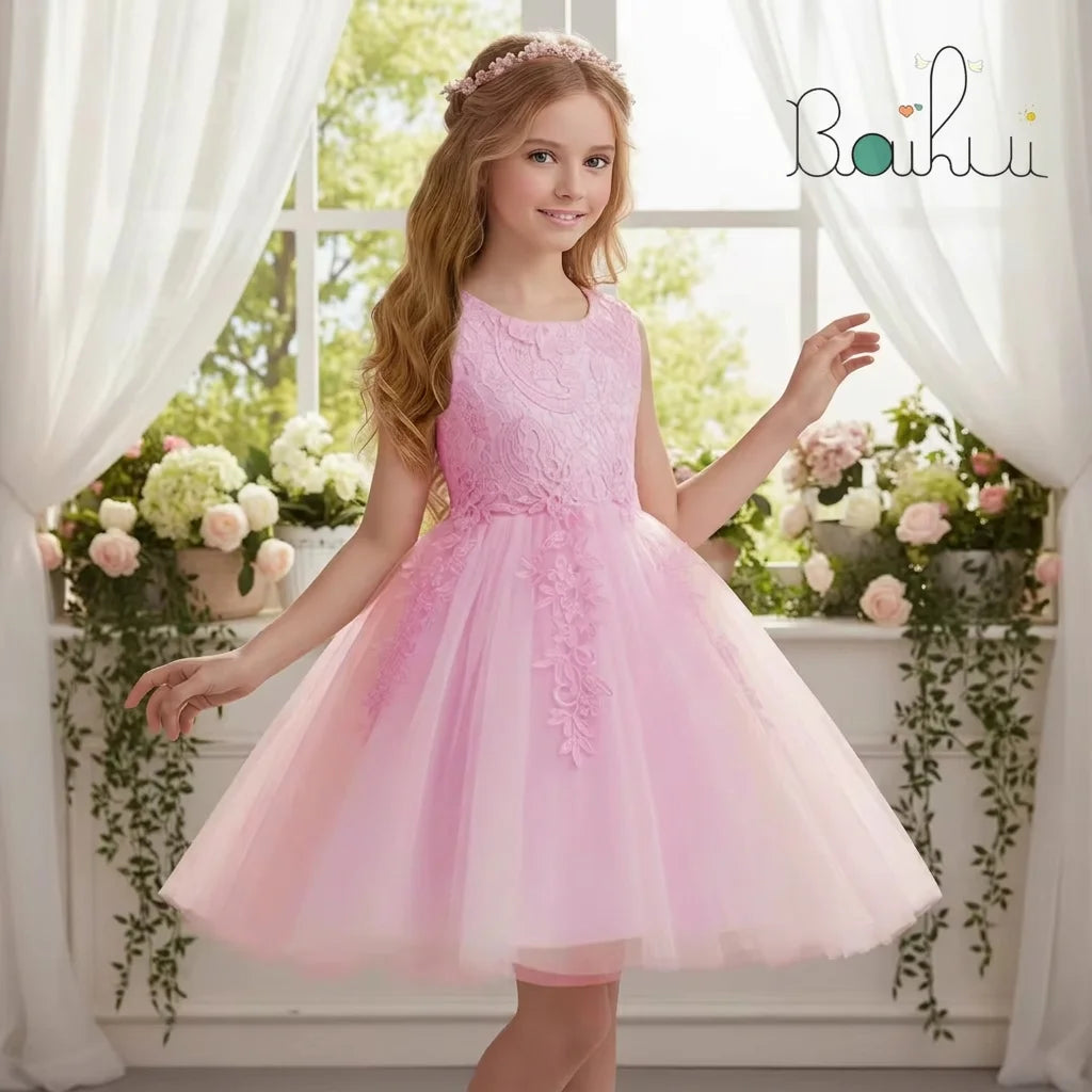 Lovely Flower Baby Girl Dress for Birthday Fluffy Girls Party Dresses for 4 Years Old Summer Dress Girl Kids Wedding