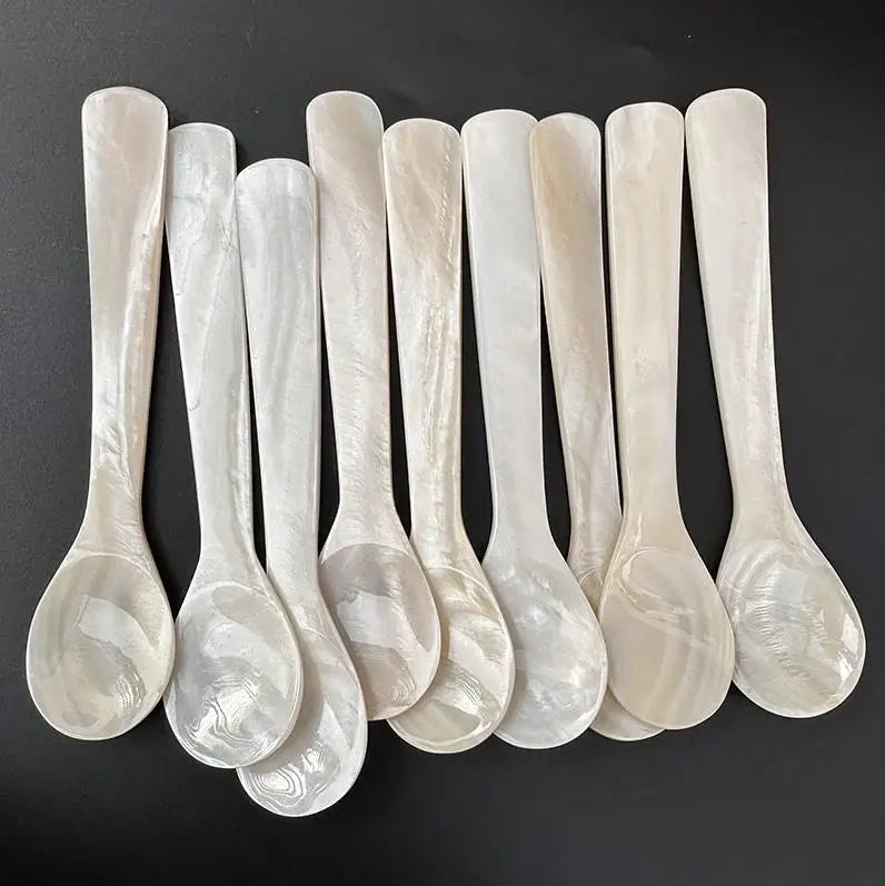 Natural Shell Ice Cream Scoop Coffee Caviar Spoons Mother of Pearl Seashells Stirring Spoons Teaspoon Crafts Kitchen Tools