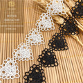 Delicate French Lace Trim Fabric Water-Soluble Heart Shape Embroidery for Shoe Bag Clothing Accessories MegaBDM