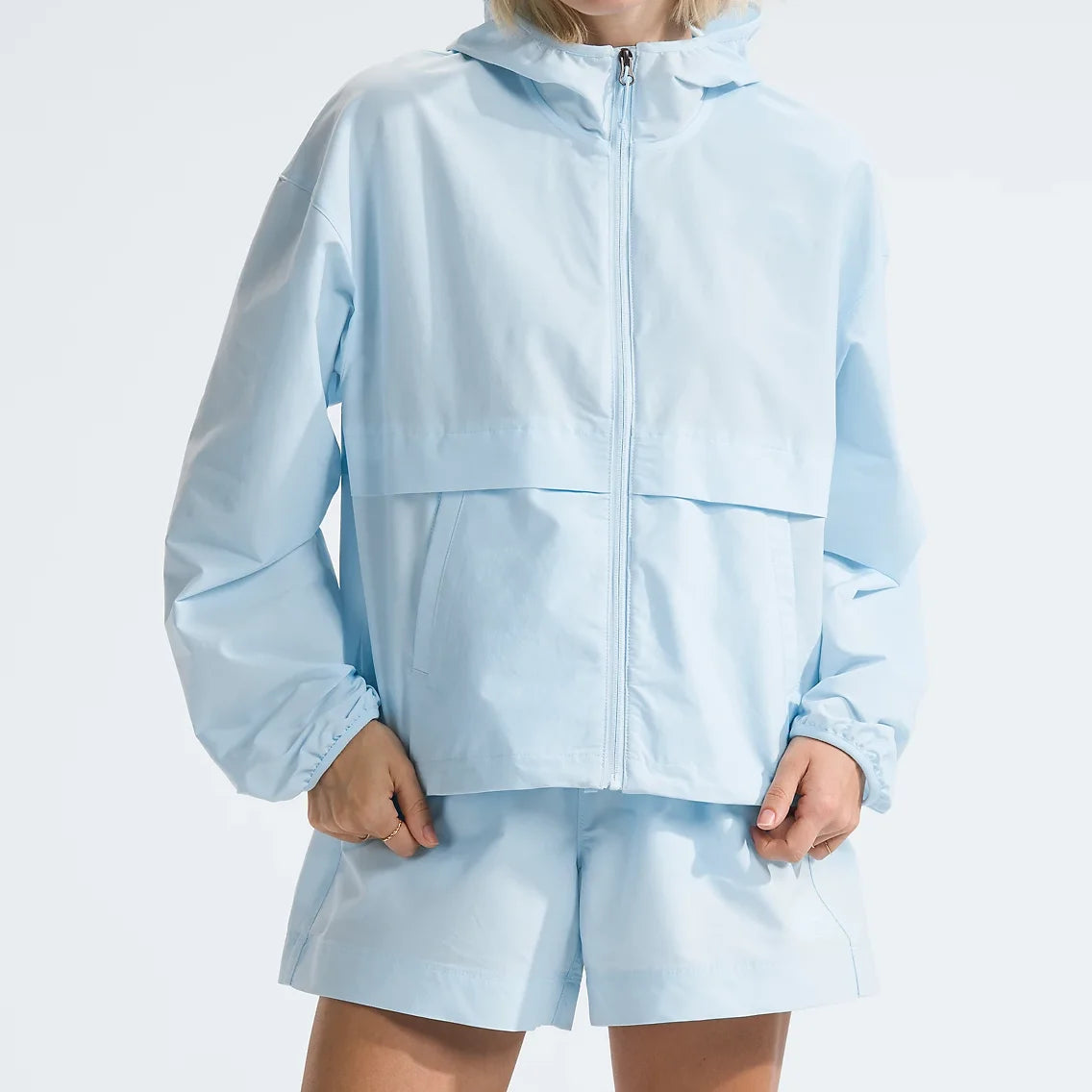 Comfort Women Two Piece Set Long Sleeve Zip up Hooded Windbreaker Sweatsuit Windbreaker and Shorts Casual Sports Suit