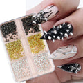 Hot New 6/12 Grids Nail Art Decals Jewelry Nails Art Rhinestone Designs 3d Shinny Nail Decorations