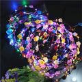 LED Light up Hair Wreath Hairband Garland Wedding Xmas Party Women Lady Crown Flower Headband