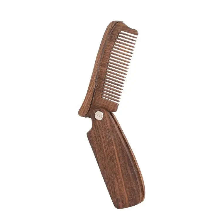 OEM Personalized Eco-Friendly Sandalwood Pocket Comb Home Salon Use Wooden Moustache Beard Care Comb with Custom Logo