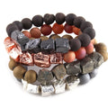 Fashion Women Luxury Jewelry Elastic Irregular Natural Chunky Pyrite Stone Bracelet 10mm Open Smile Stone Druzy Beads Bracelet