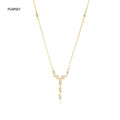 FUAMAY 2022 Gold Filled Cluster Diamond Chokers Necklaces Paradis Cross Flower Link Chain for Party Gift Anniversary