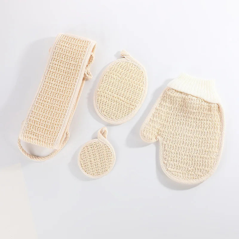 Exfoliating Back Scrubber Body Deep Clean Shower Bath Exfoliating Glove Belt Bath Sponge Set