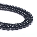 2025 Good Quality Natural Polish 6mm 8mm 10mm Black Onyx Black Agate Gemstone Bead Strand