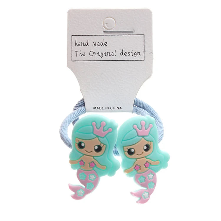 Wholesale Fashion High Quality Luxury Mermaid Cartoon Silicone Scrunchie for Kids