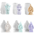 Nordic 3D Angel Boy Girl Elderly Family Moldes De Silicona Para Velas Angel Silicone Molds for Gypsum Plaster Epoxy Resin Making