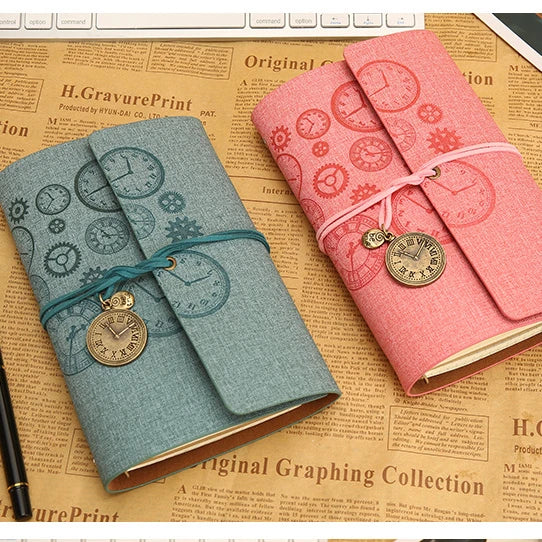 A6 Binders Textile Crafts Journal Spiral Notebook Loose-leaf Retro Style Strap Creative Hand Account Planner Budget Binder