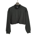 New Arrival Woman Clothing Crop Long Sleeve Sweatshirt Women Pullover Crop Top Oversized Cotton Plain Crewneck Sweatshirt