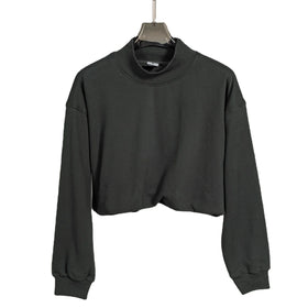 New Arrival Woman Clothing Crop Long Sleeve Sweatshirt Women Pullover Crop Top Oversized Cotton Plain Crewneck Sweatshirt