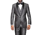 2025 New Design Shawl Collar Grey Men Suits Custom Made Tuxedo One Button Bridegroom Wedding Formal Tuxedo 3 Pieces Blazer Suits