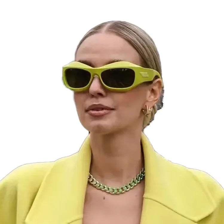 Custom Logo 2025 Fashion Women Cat Eye Sports Sunglasses UV400 Colorful Cyberpunk Goggles for Men Women