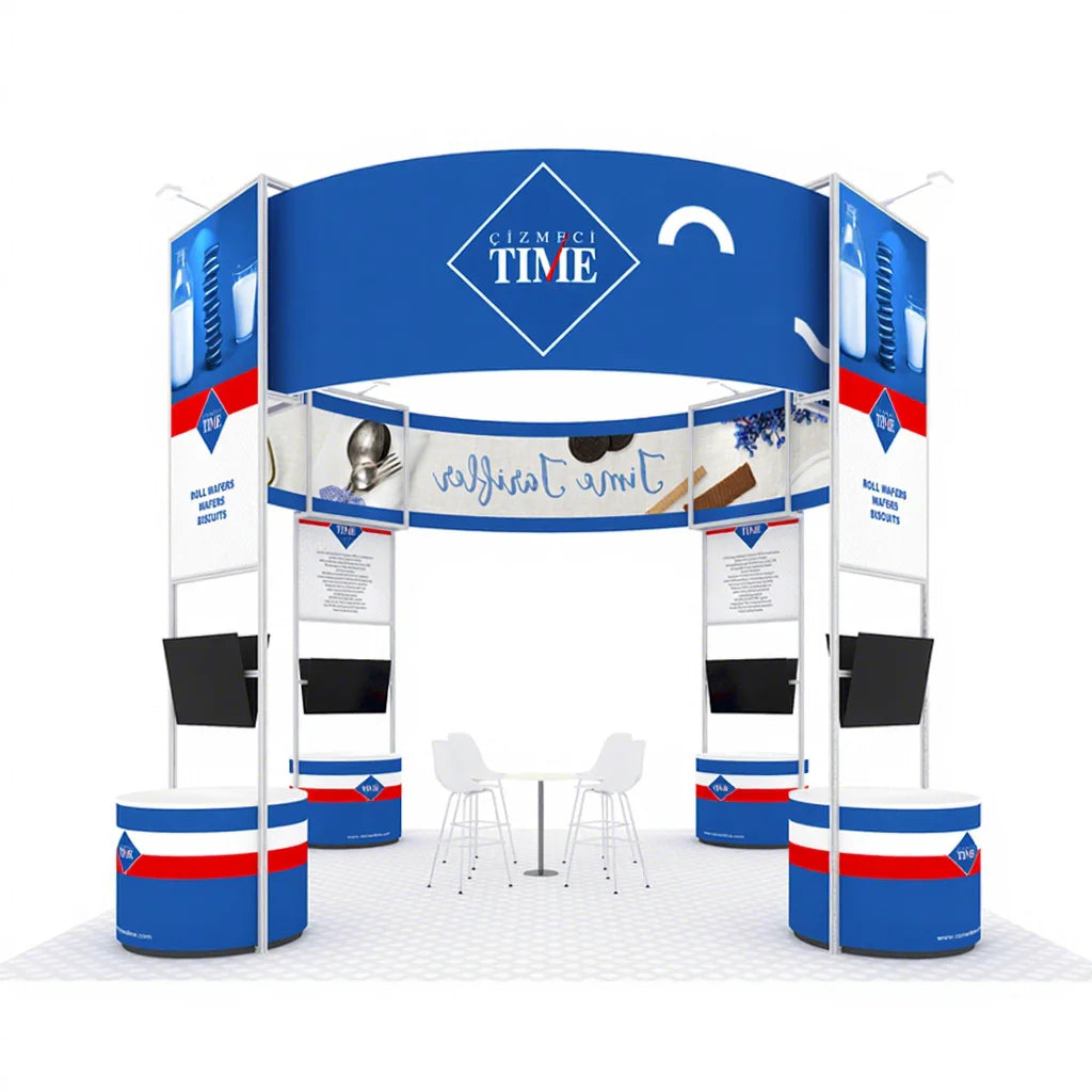 Marketing Event Booth Easy Installation Aluminum Frame Tension Fabric Custom Color 20x20ft Custom Size Trade Show Expo Portable