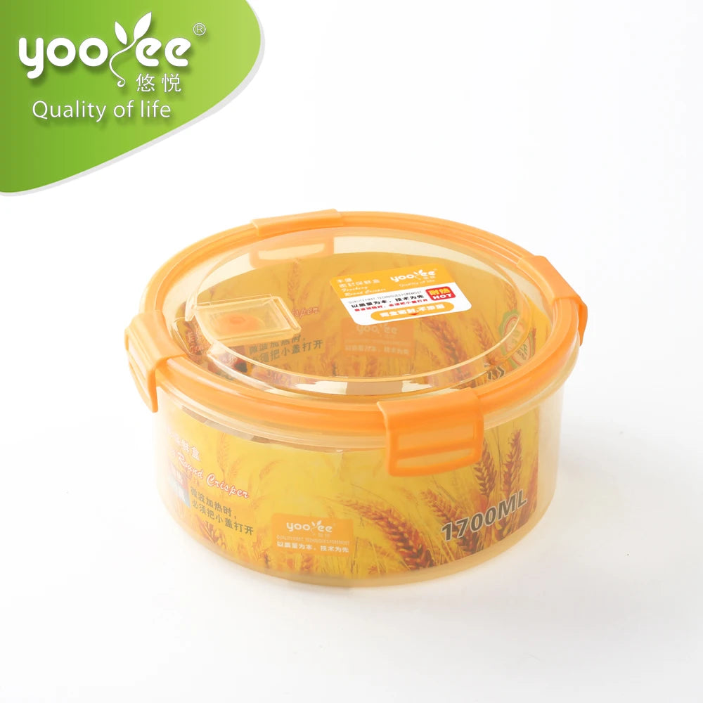 Airtight Large Vacuum Yellow Colored Microwave Plastic Food Containers for Sale